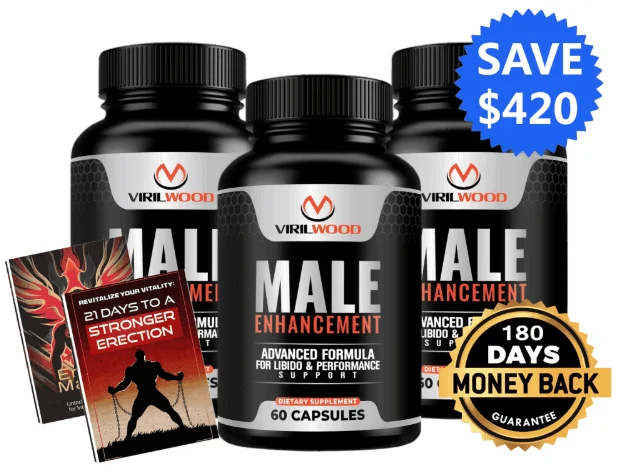 VirilWood customer 3 Bottles with 2 ebooks and 180 days money back banner