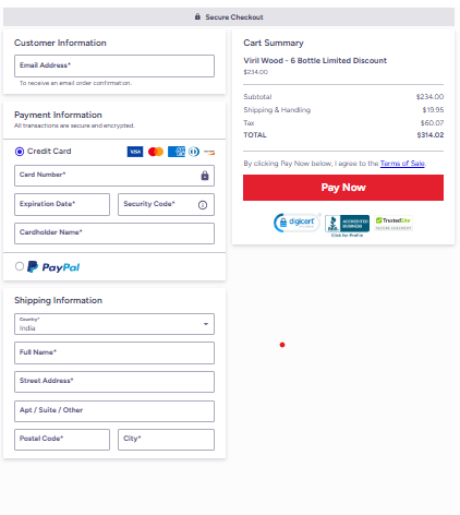 VirilWood order form page
